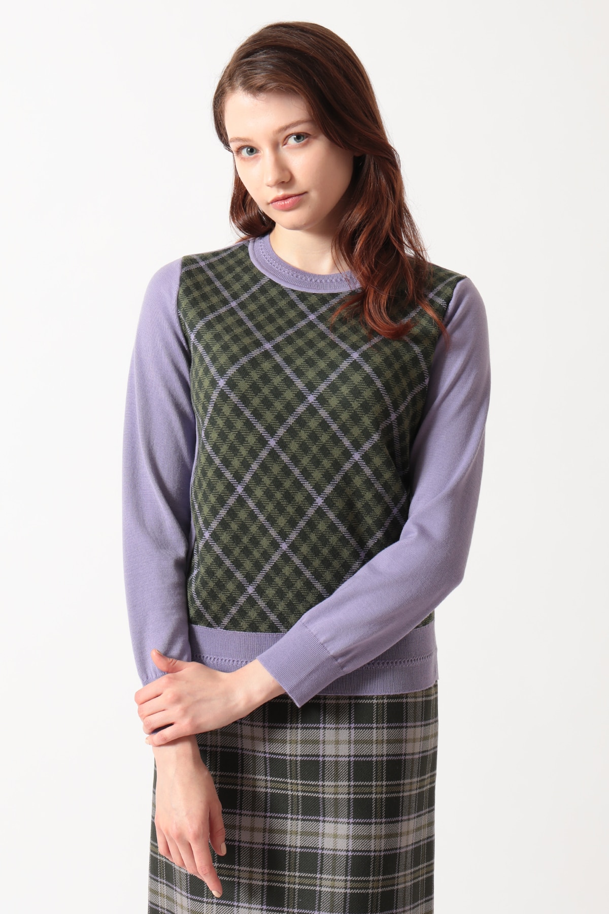 チェック ジャカードプルオーバー 詳細画像 ライトパープル 1