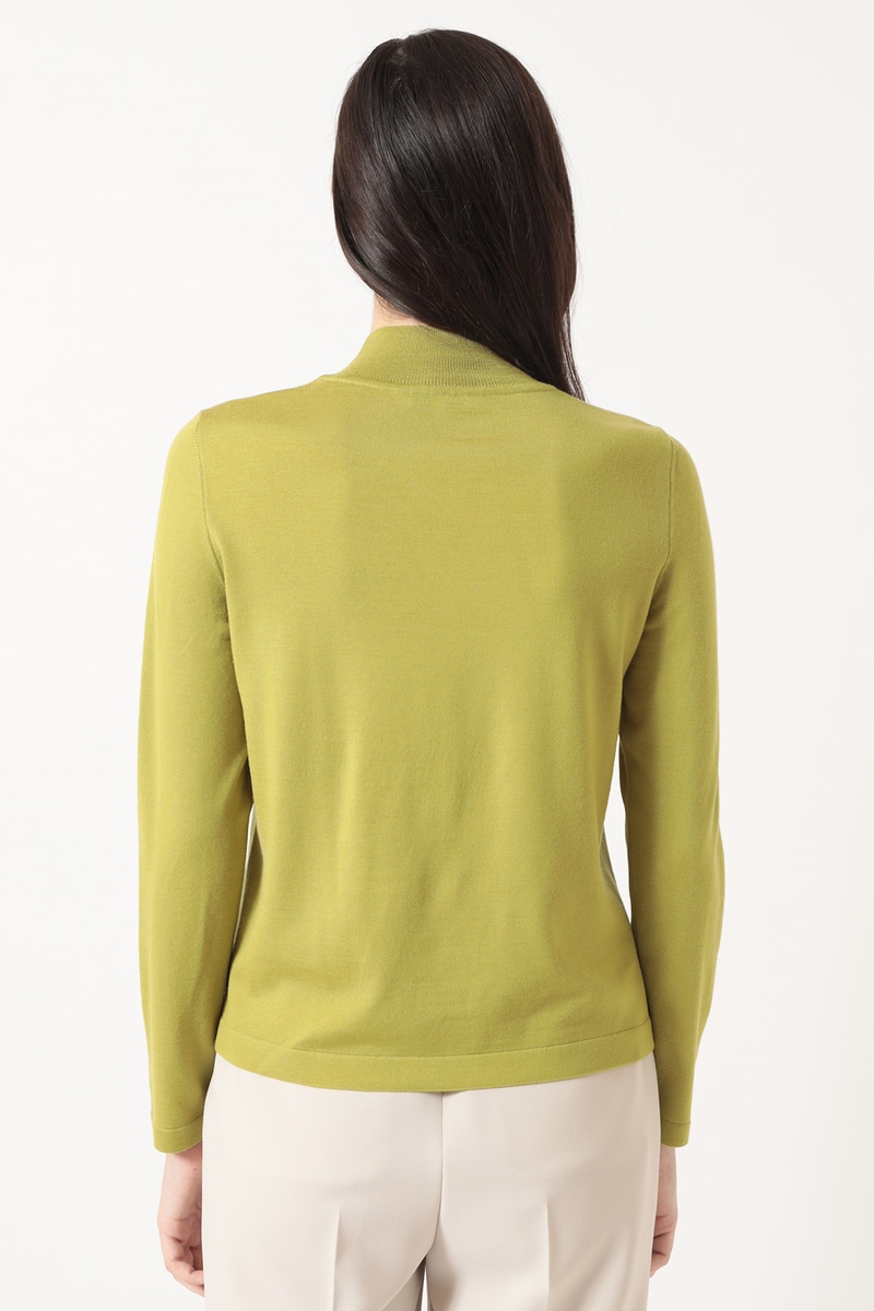 リバティプリント コンビハイネックプルオーバー 詳細画像 グリーン