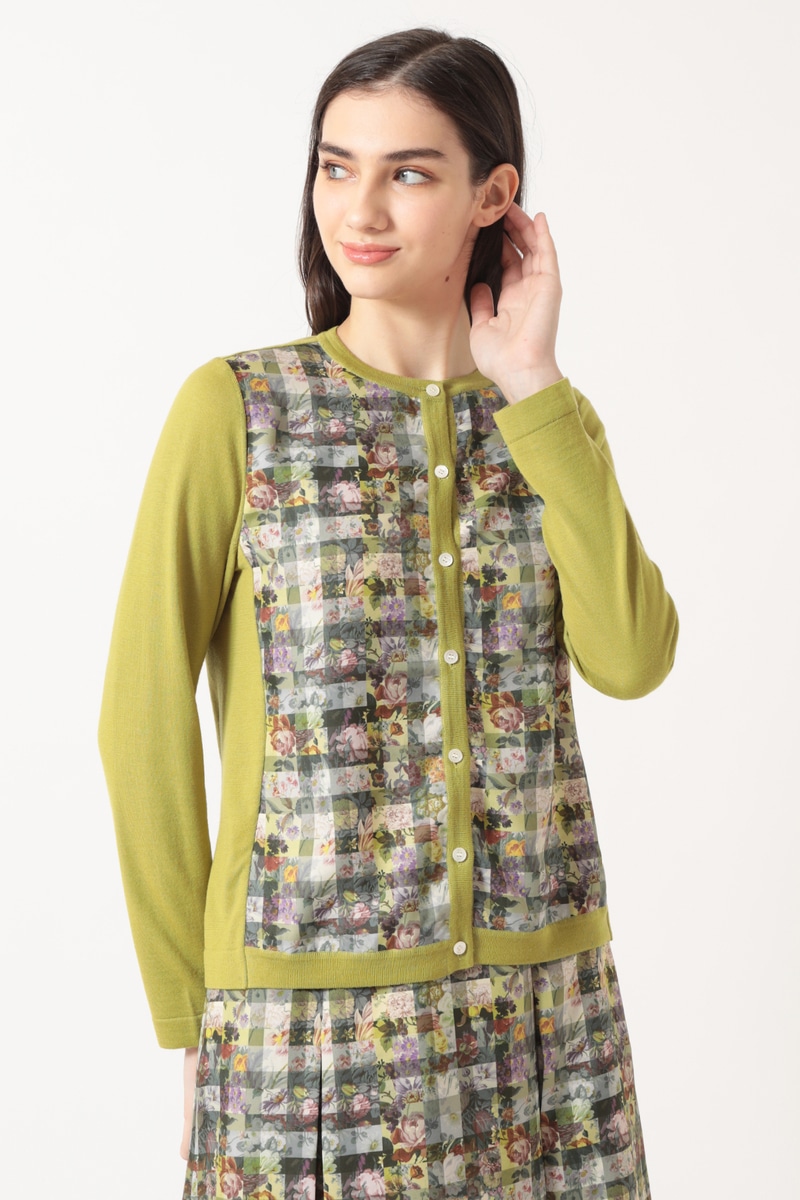 JS リバティプリント コンビカーディガン