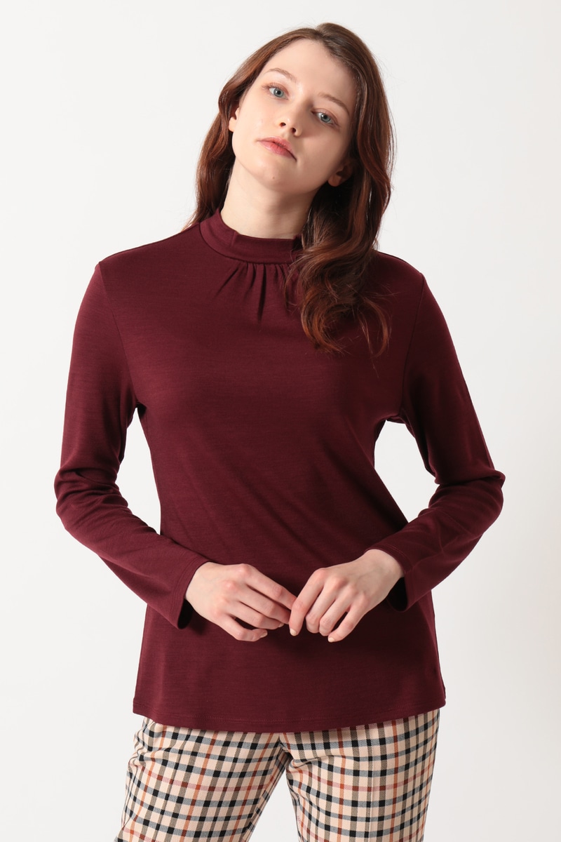 JS ウールスムース ハイネックカットソー