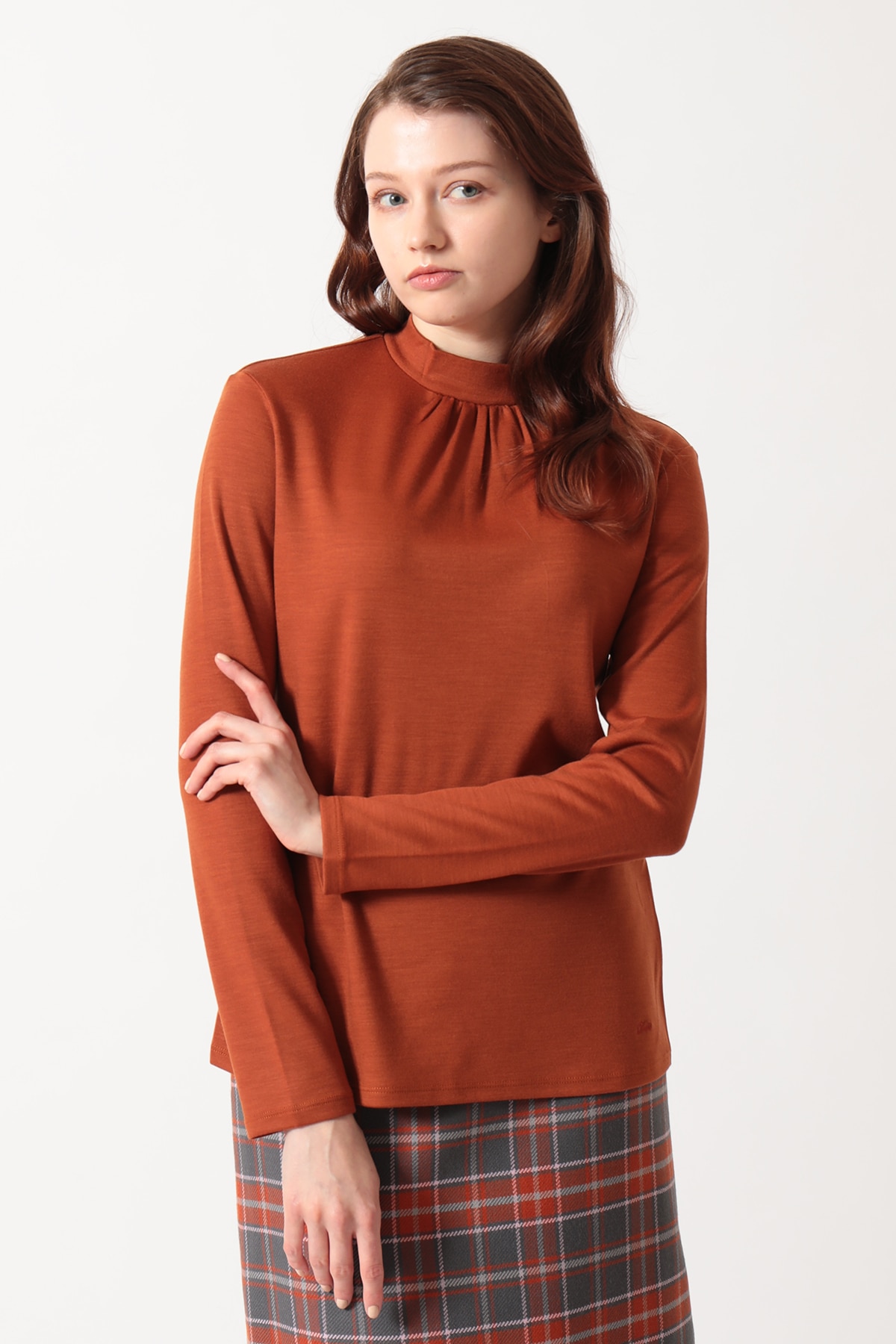 ウールスムース ハイネックカットソー 詳細画像 オレンジ 1