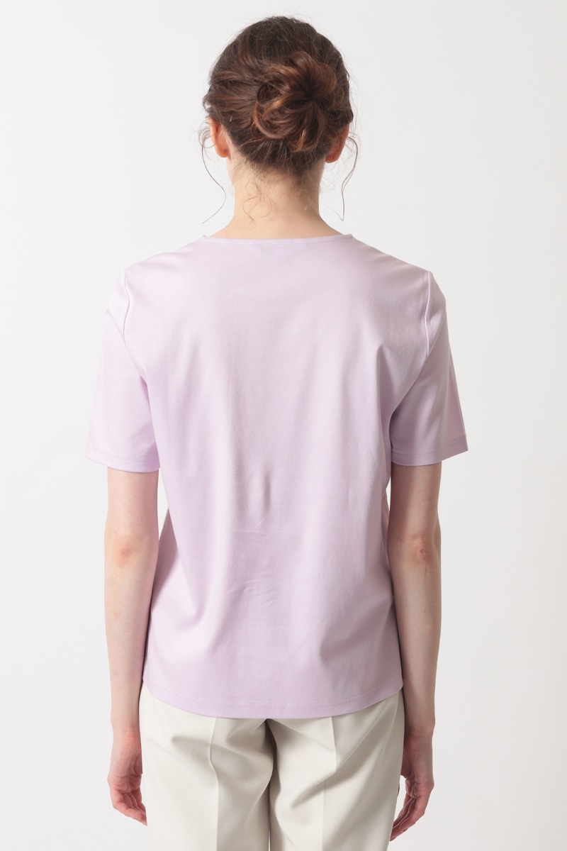ロゴ刺繍ベーシックTシャツ 詳細画像 ライトパープル