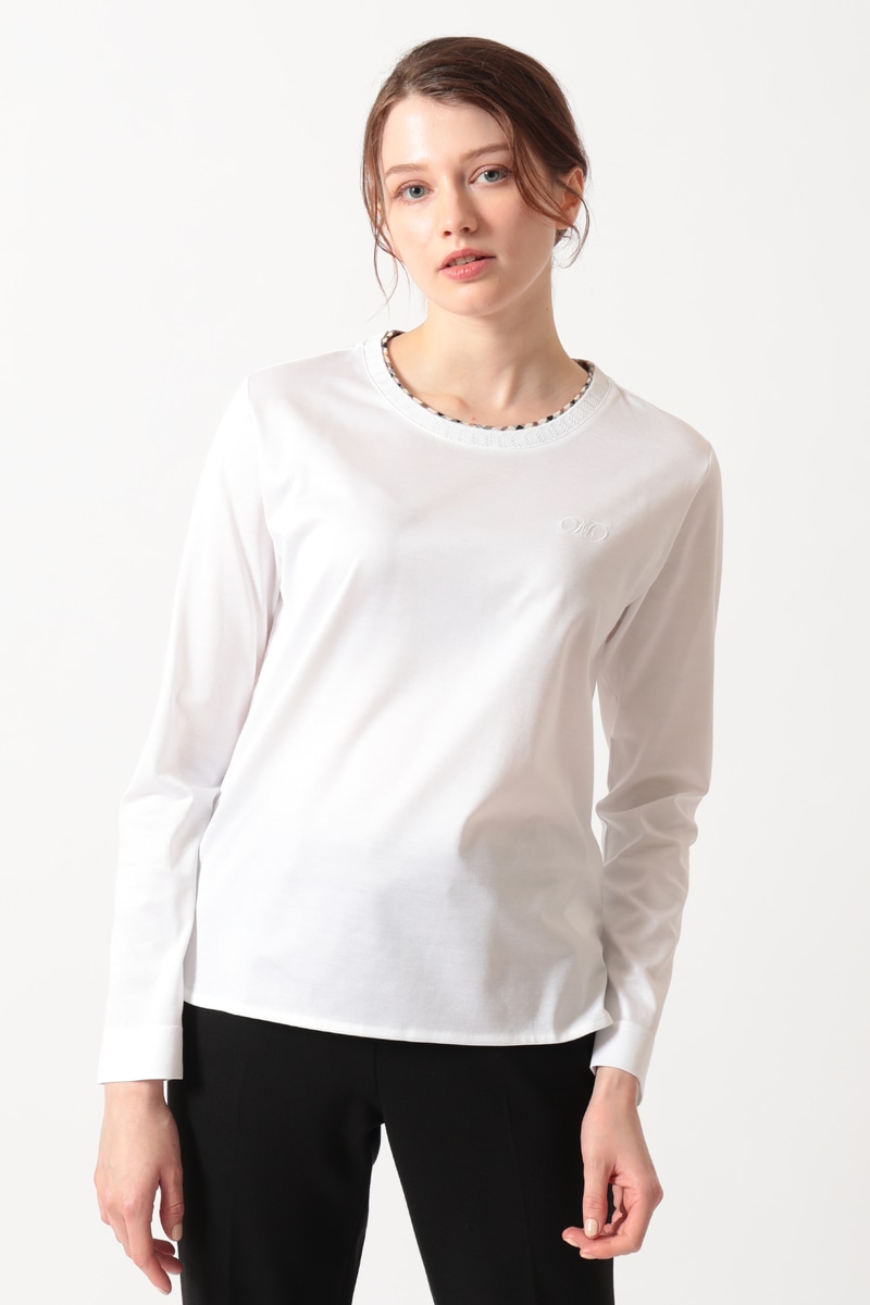 JS ミニハウスチェック襟 ダブルカラーTシャツ