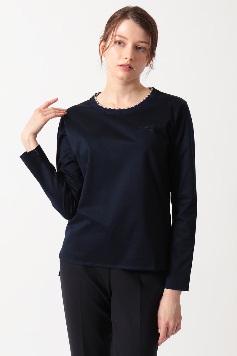 JS ミニハウスチェック襟 ダブルカラーTシャツ