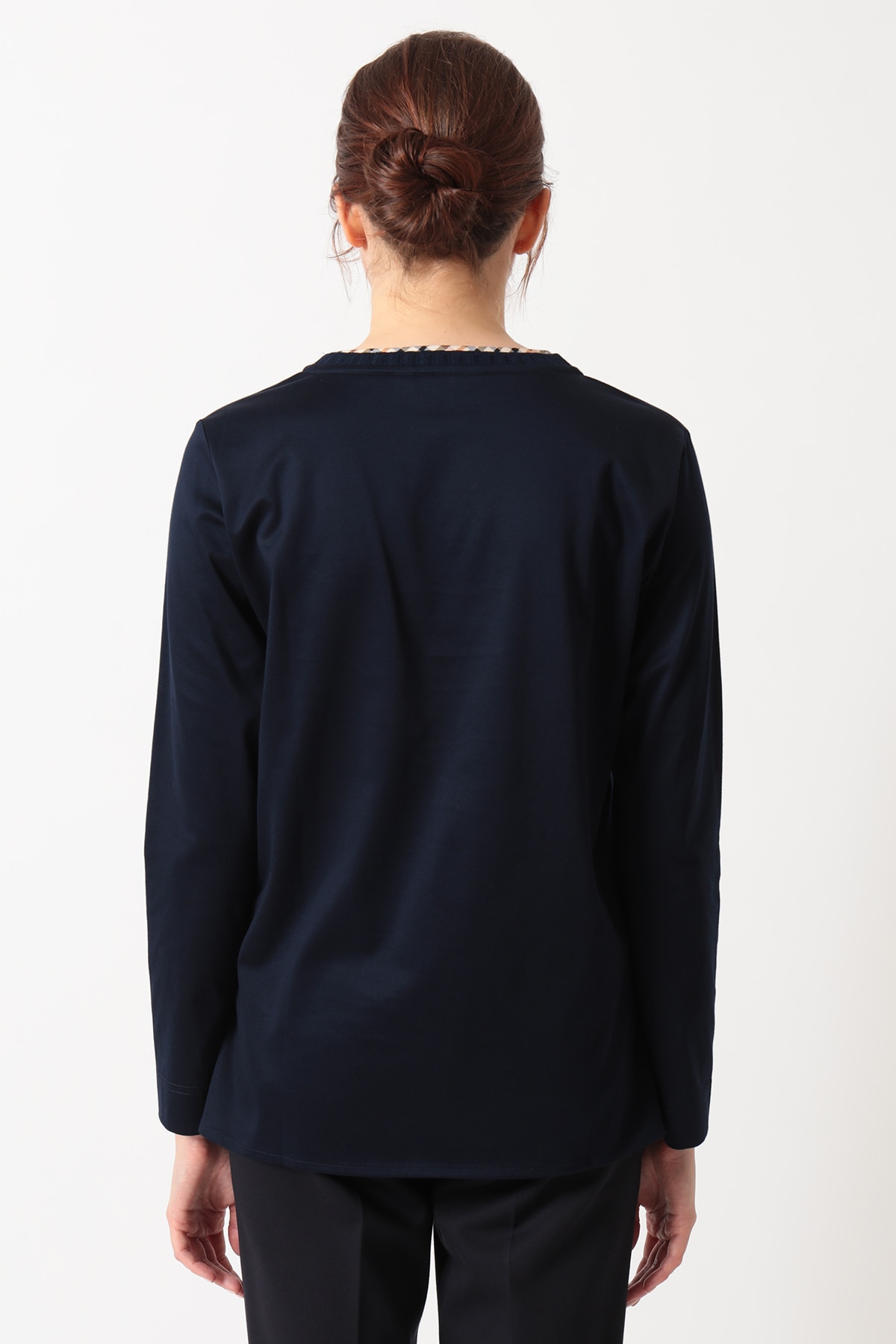 ミニハウスチェック襟 ダブルカラーTシャツ 詳細画像 ネイビー 2