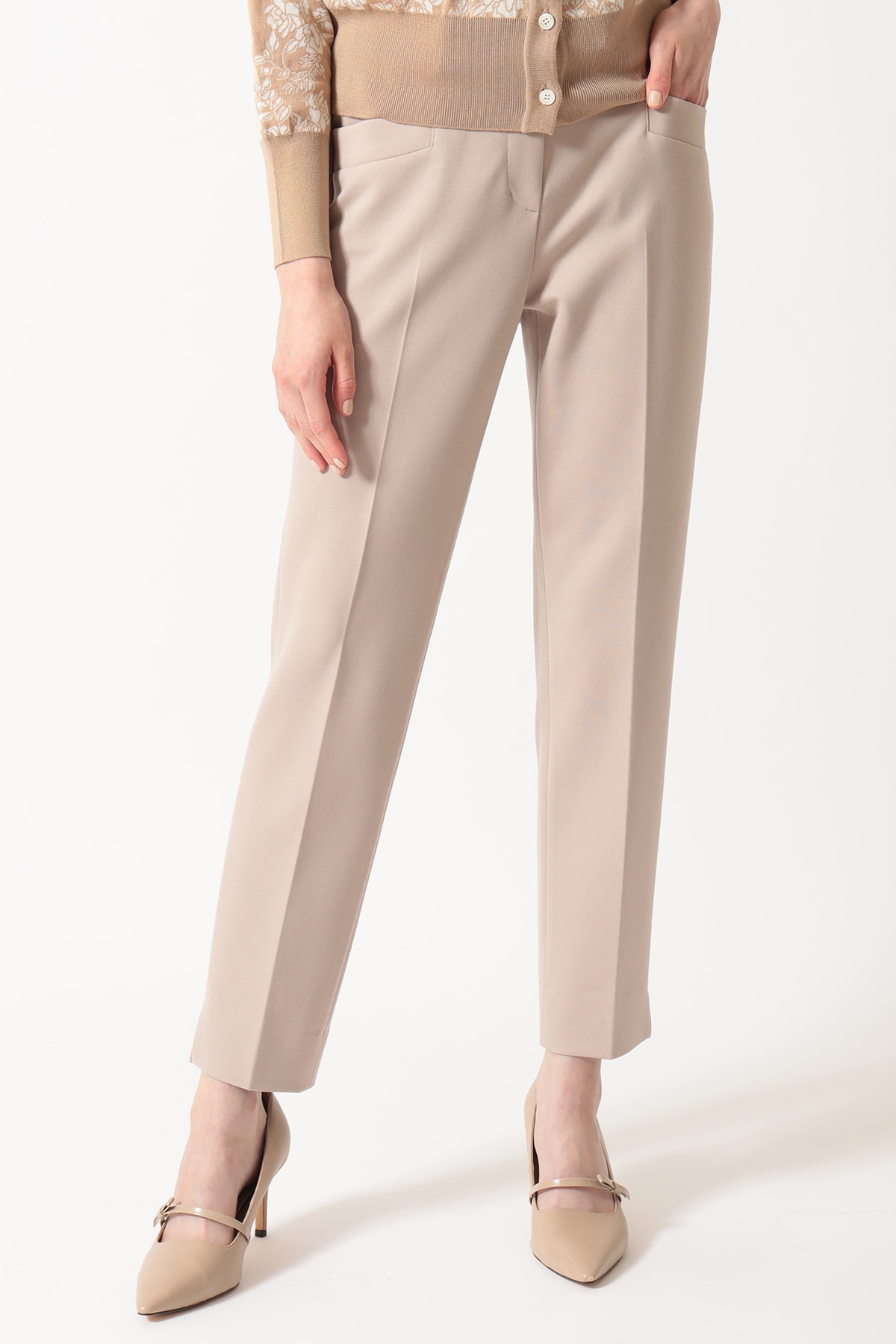 ストレッチ ベーシックパンツ 詳細画像 ベージュ 1