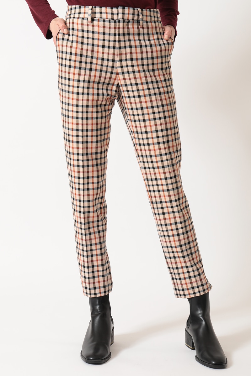 JS ツイル ハウスチェック スリムパンツ