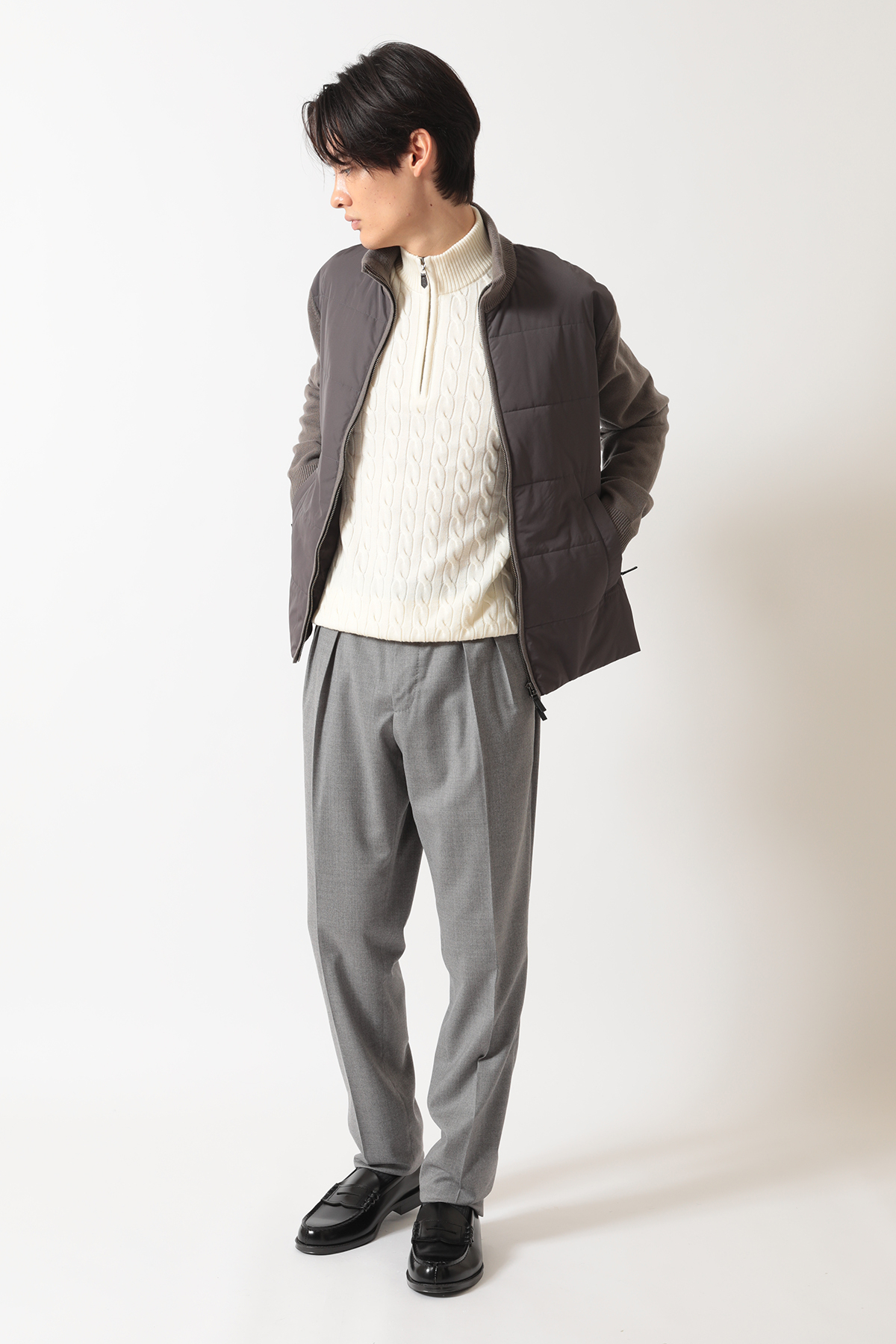 エクストラファインウール ニットブルゾン 詳細画像 3