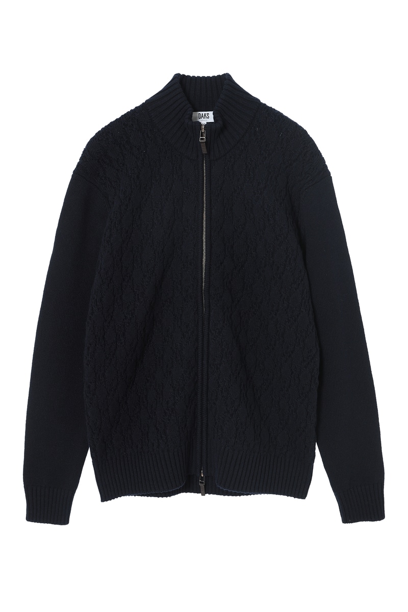 JS エアリースパン アラン裏目 ニットブルゾン