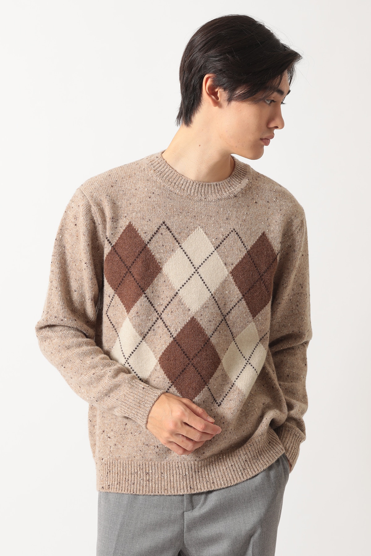 BUCOLIC アーガイルセーター 詳細画像 ベージュ 2