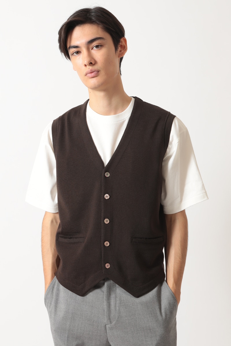 JS スーパーファインメリノ コンビネーションニットベスト