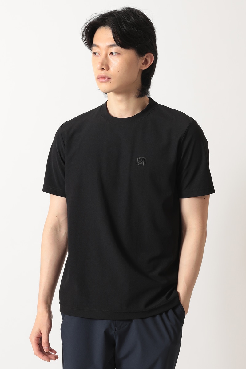 エンボスロゴ ポリエステルTシャツ 詳細画像 ブラック