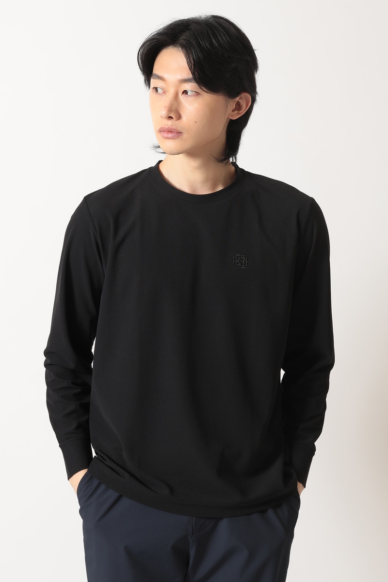 エンボスロゴ ロングTシャツ 詳細画像 ブラック