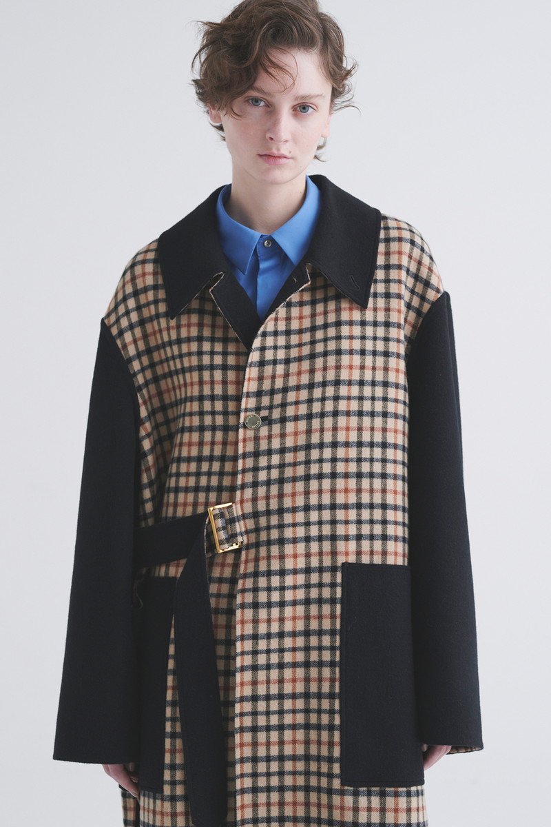 CULLNI for DAKS ウールリバー タイロッケンロングコート 詳細画像 ハウスチェック