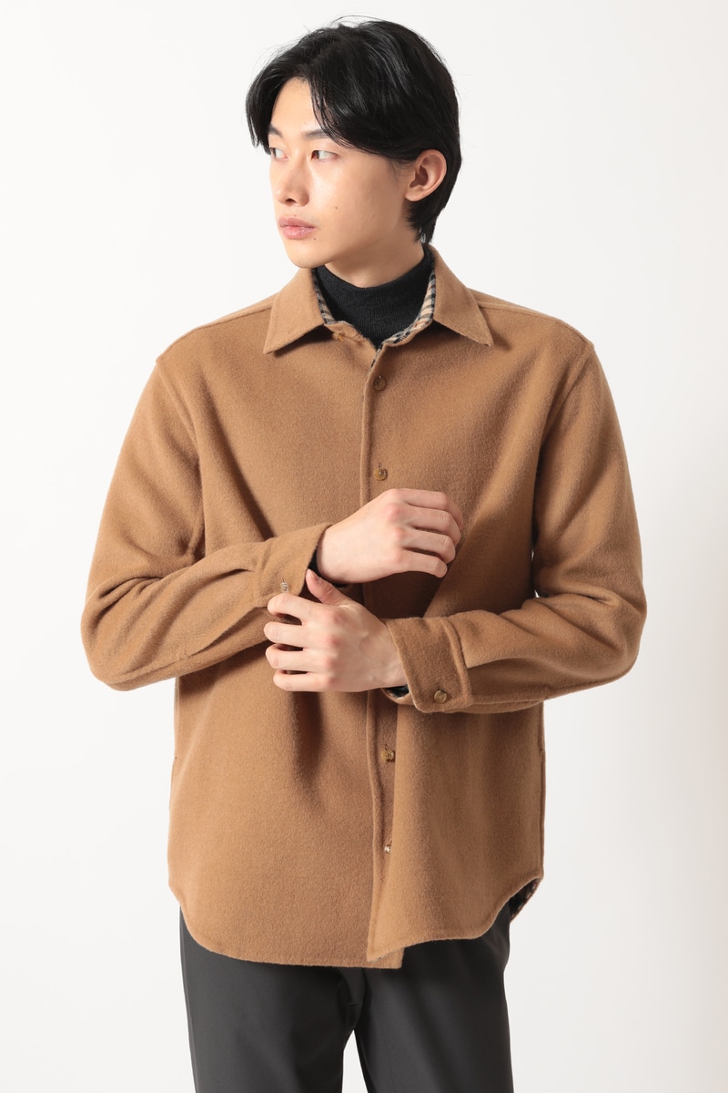 Scye for DAKS ハウスチェックリバー オーバーシャツ 詳細画像 キャメル