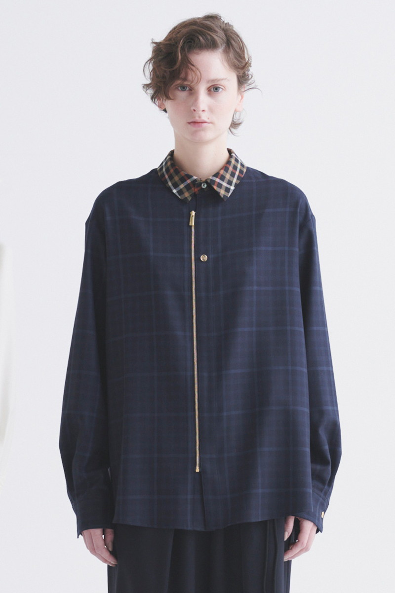 JS CULLNI for DAKS フロントジップシャツ
