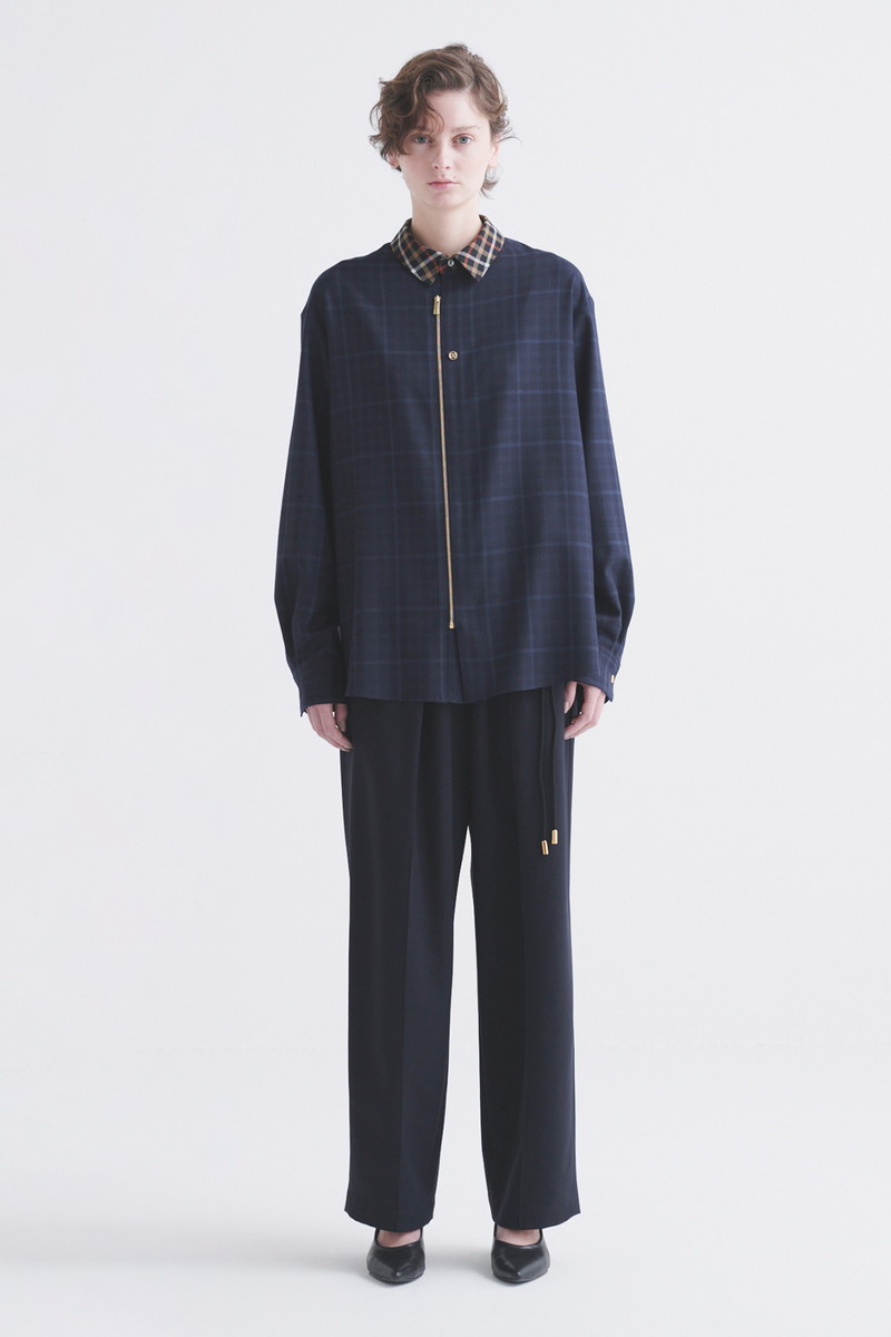 CULLNI for DAKS フロントジップシャツ 詳細画像 ネイビー
