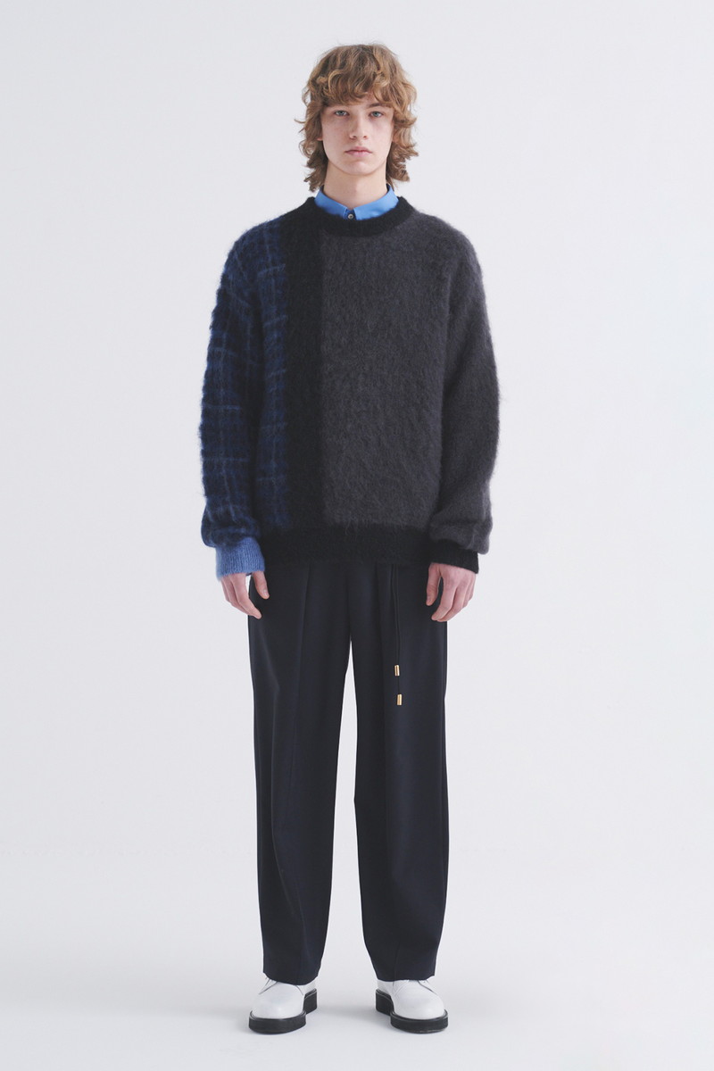 CULLNI for DAKS アシンメトリーモヘアシャギーニット 詳細画像 チャコールグレー