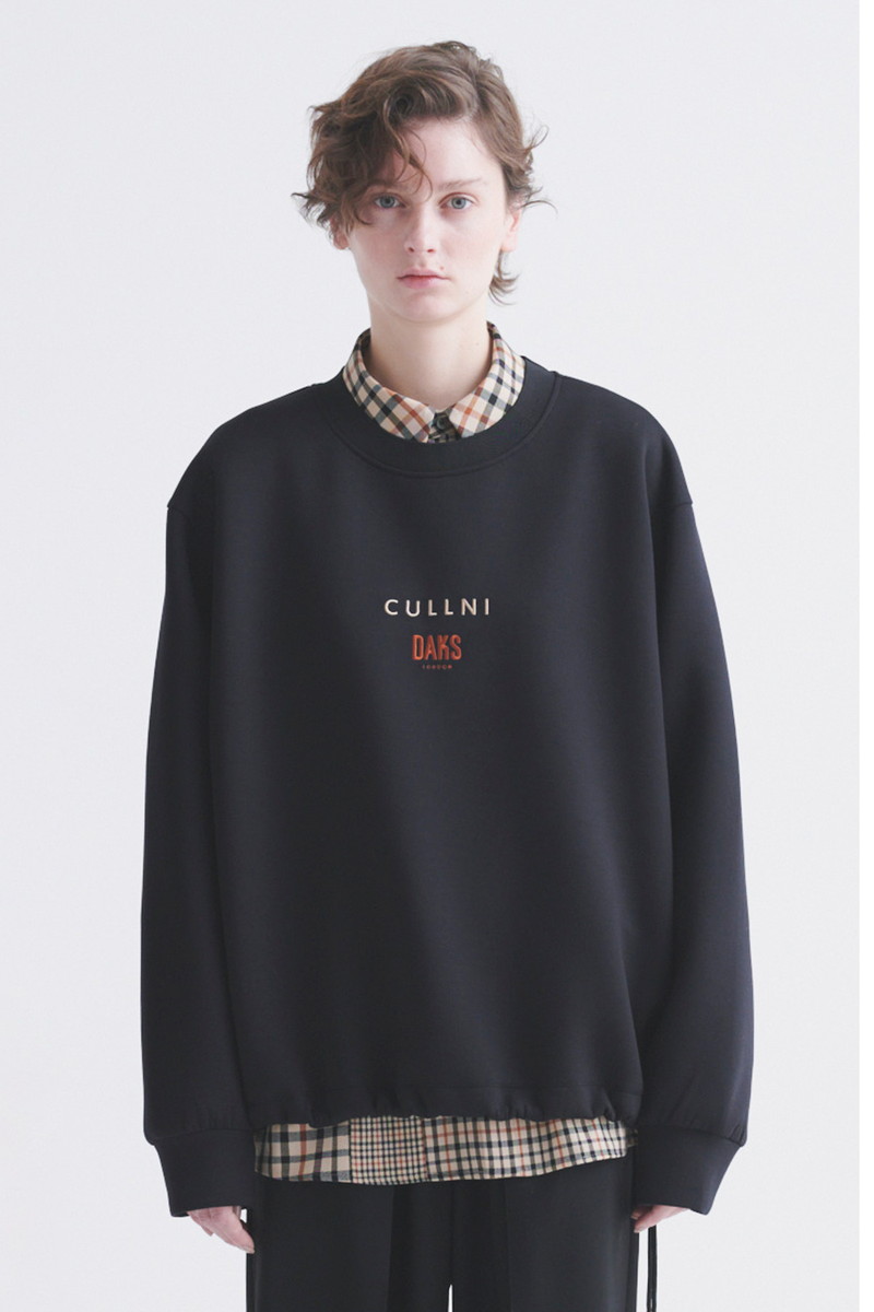 JS CULLNI for DAKS ロゴ刺繍 ドローストリングプルオーバー