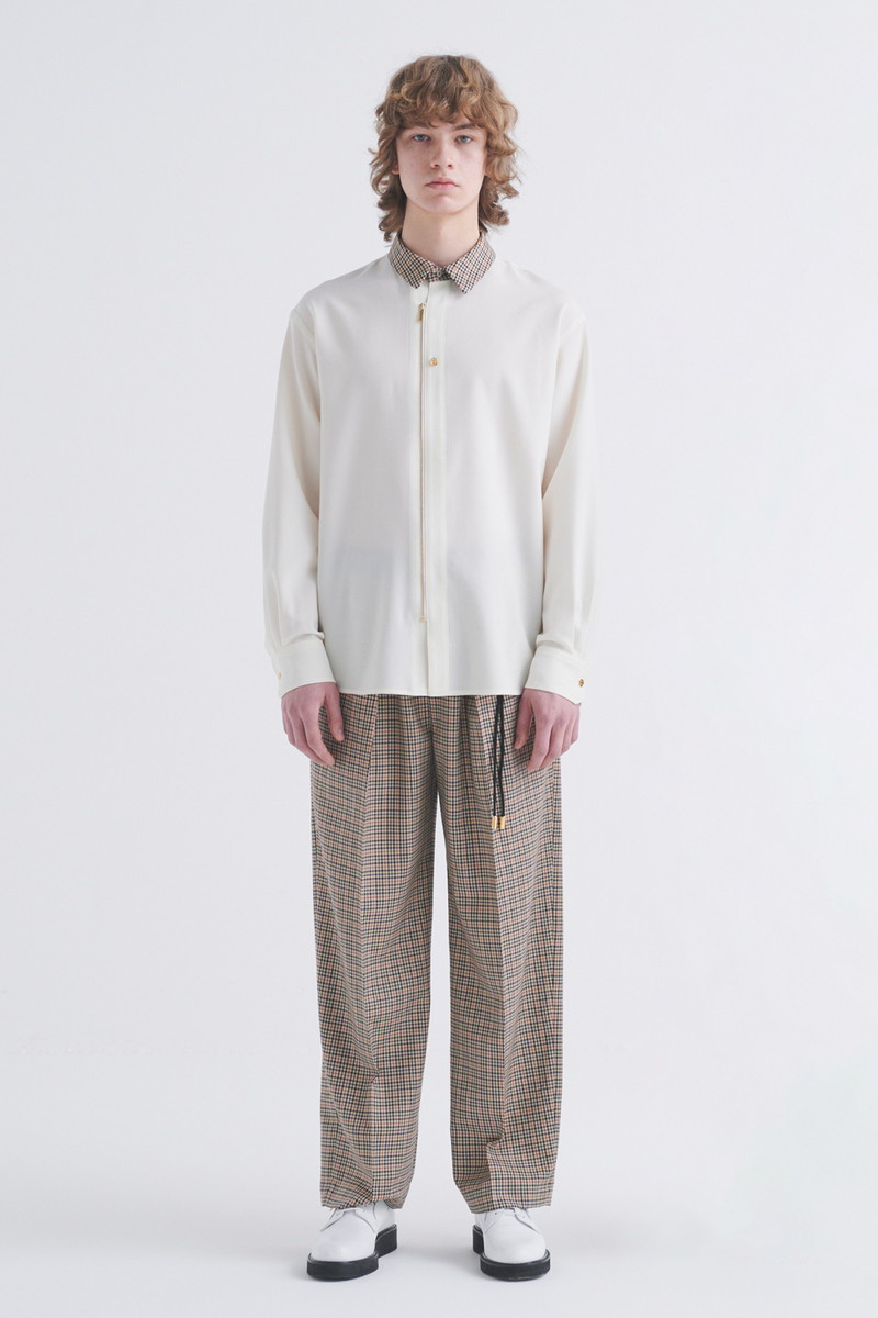 CULLNI for DAKS ドローストリングワイドパンツ 詳細画像 ミニミニハウスチェック