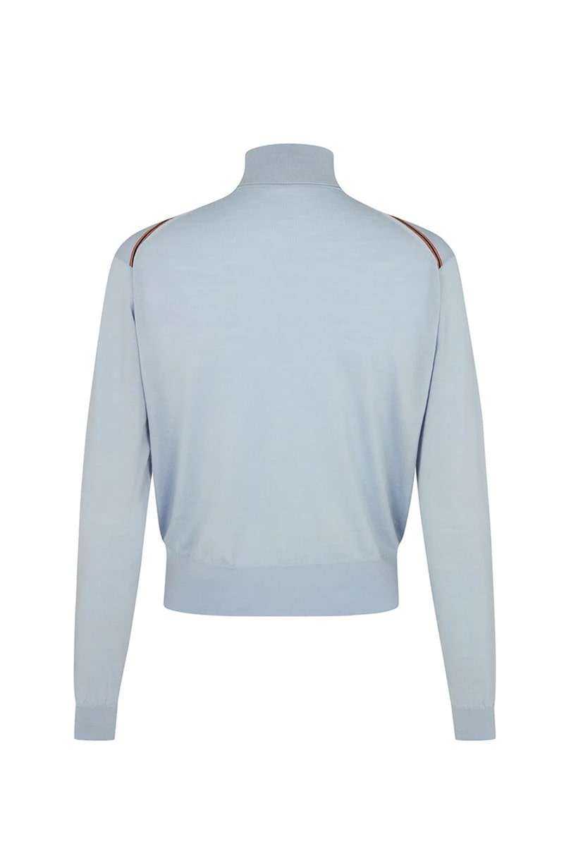 JOHN SMEDLEY FOR DAKS ハウスストライプ ロールネックセーター 詳細画像 ブルー