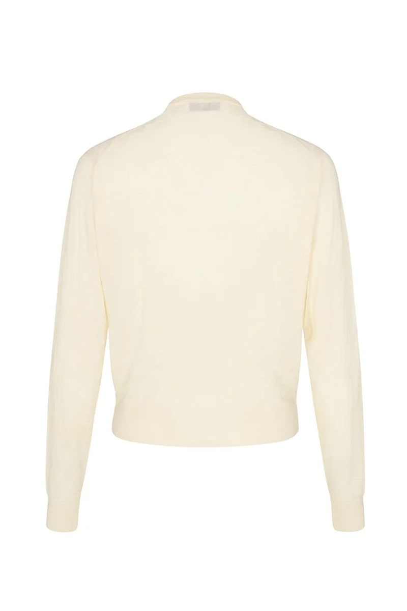 JOHN SMEDLEY FOR DAKS シャドーハウスチェック クルーネックカーディガン 詳細画像 ホワイト