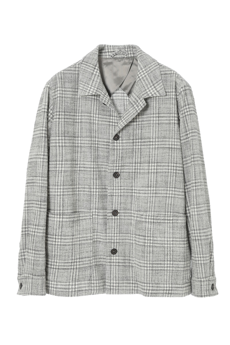 JS グレーチェック テーラード オーバーシャツ