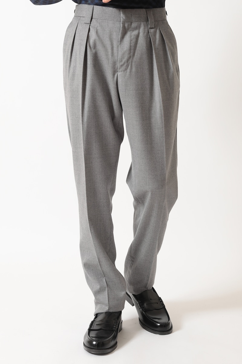 グレーフランネル 4タックパンツ 詳細画像 グレー