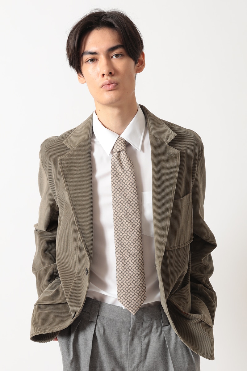 シルク ペイズリー 小紋柄タイ 詳細画像 グレー