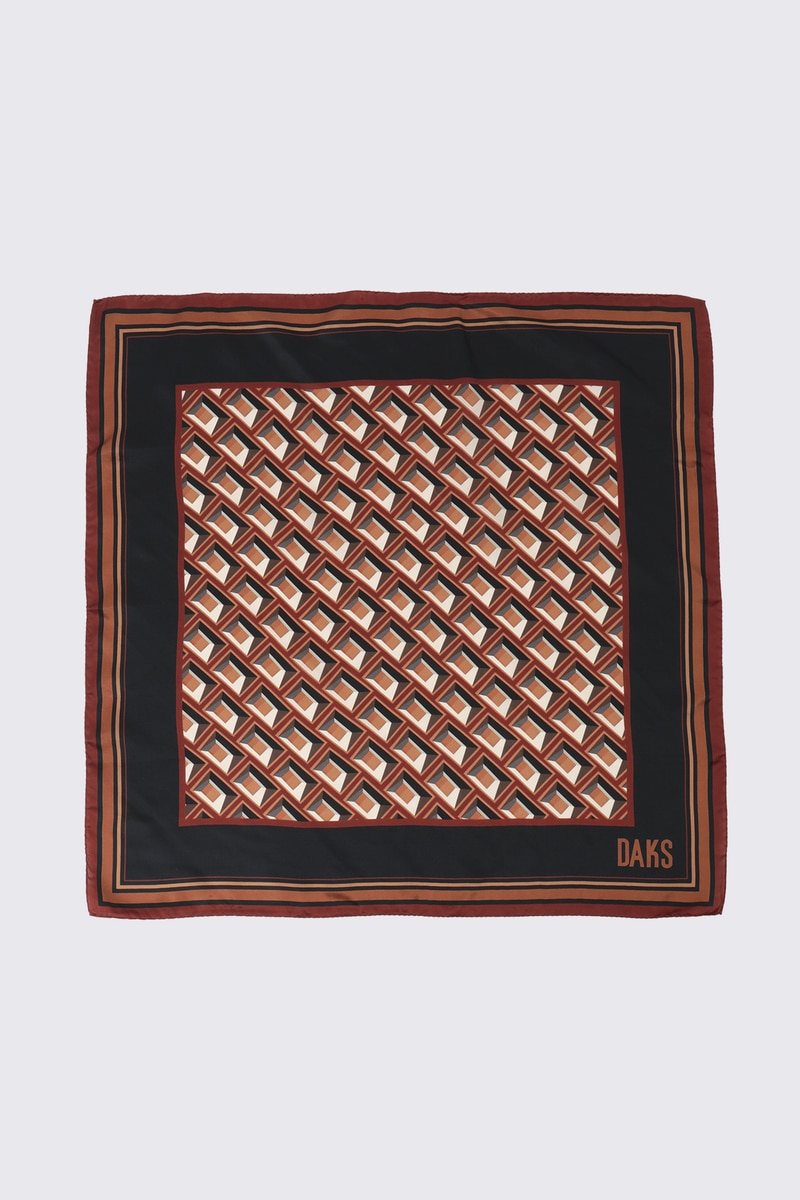 シルクスクエアスカーフ 詳細画像 ブラウン