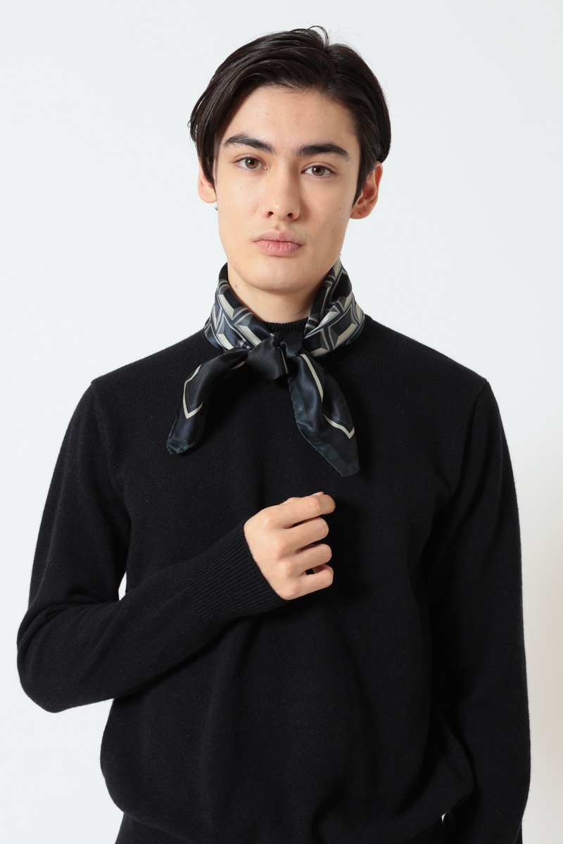 シルクスクエアスカーフ 詳細画像 ネイビー