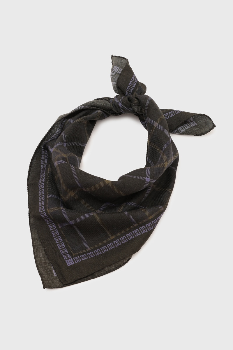 JS ウールシルク チェックストール