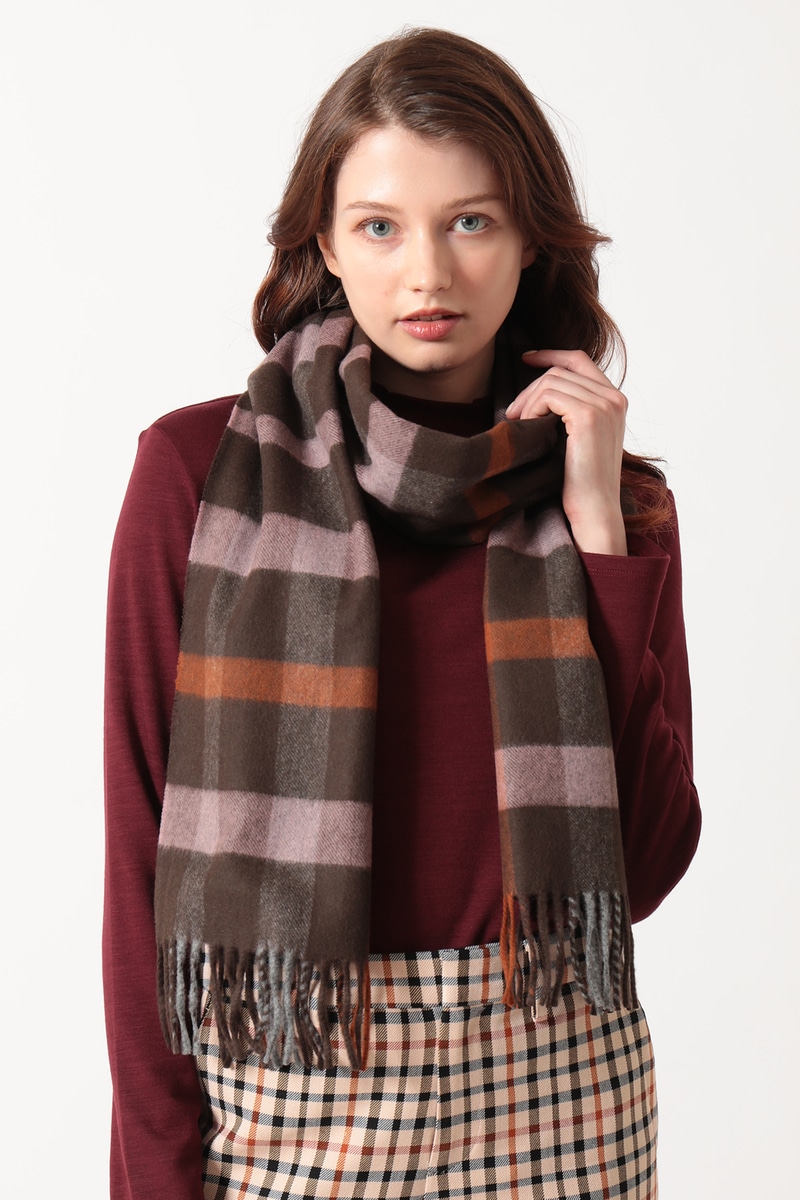 JS ウールチェックストール