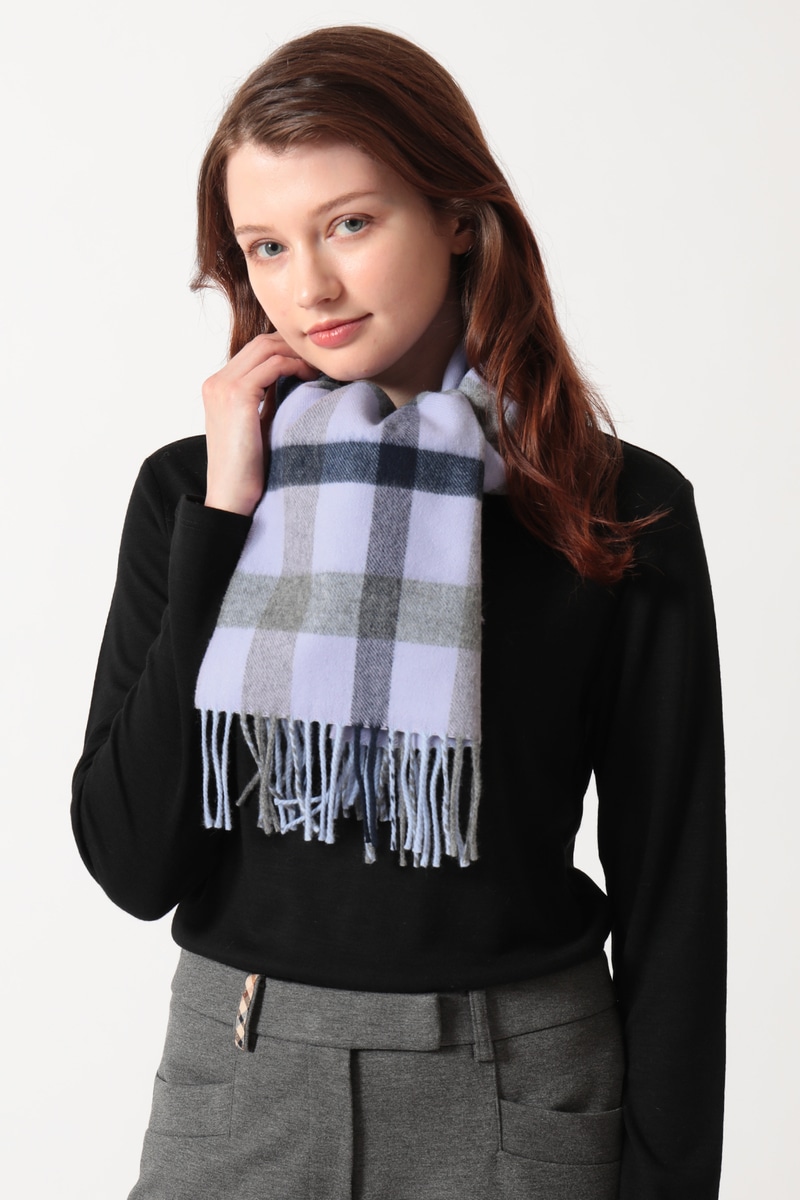 JS ウールチェックストール