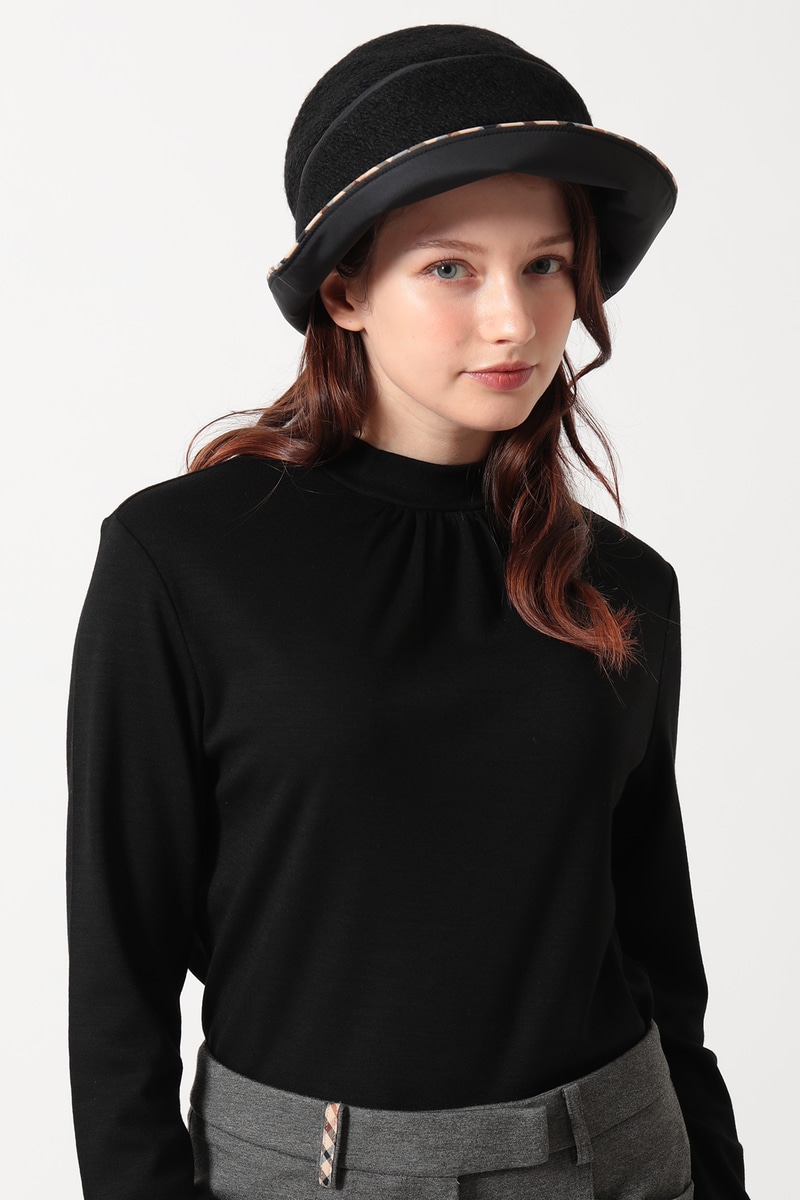 JS 軽量ウール混スライバーニット セーラーハット