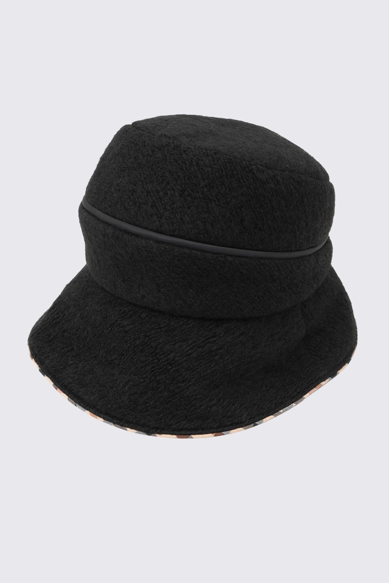 軽量ウール混スライバーニット セーラーハット 詳細画像 ブラック