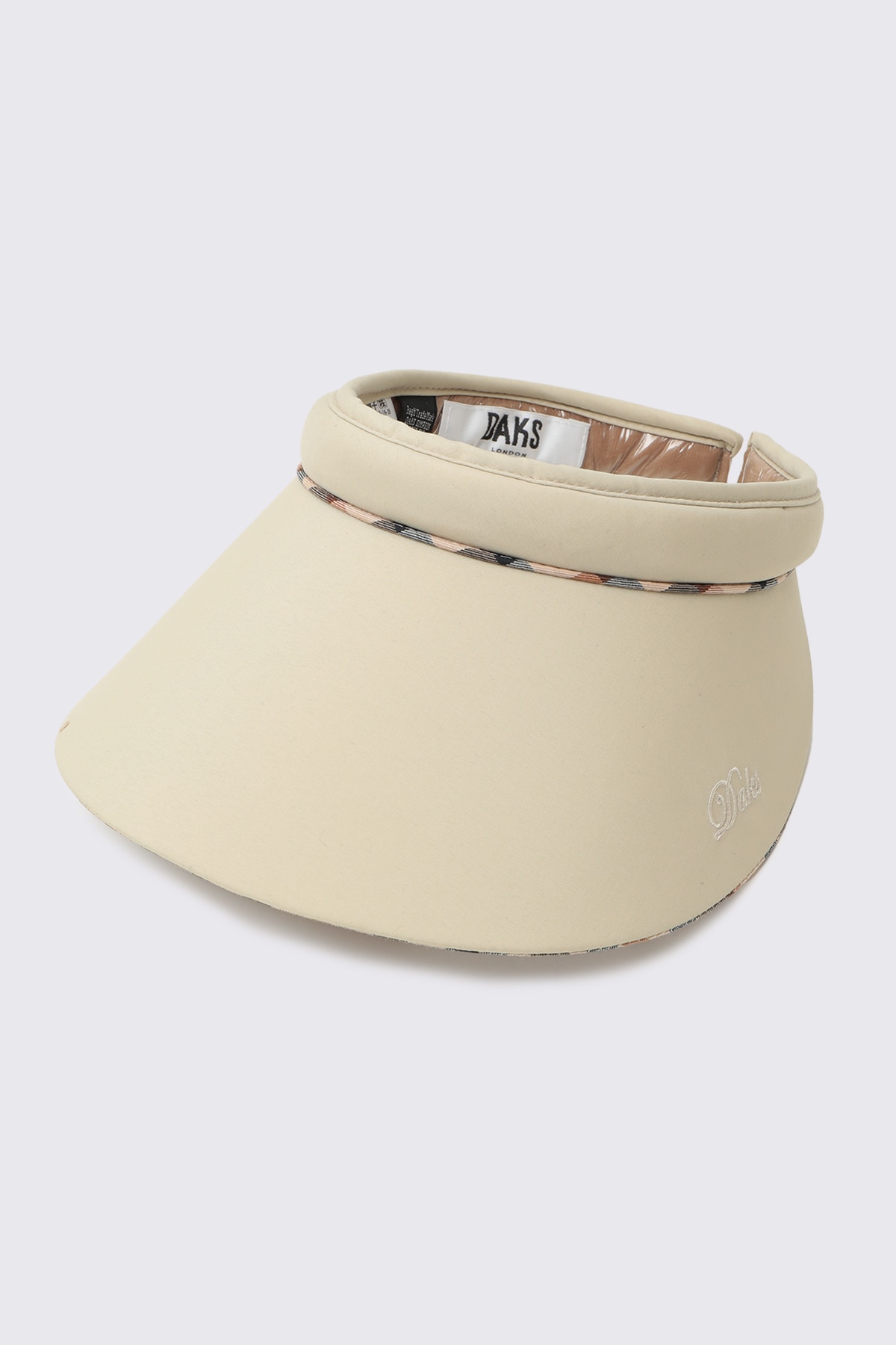 撥水 ハウスチェックパイピング クリップバイザー 詳細画像 ベージュ 2