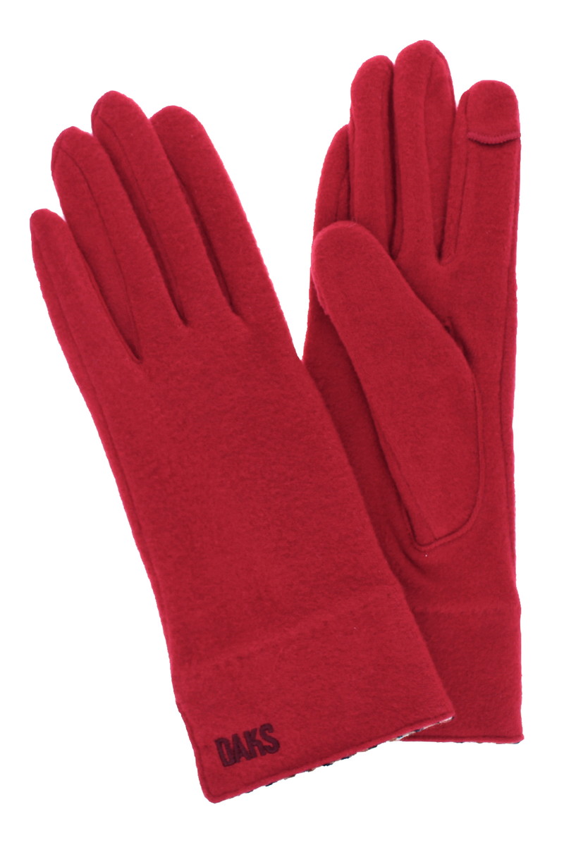 【WOMEN】スマホ対応エレガントジャージ手袋 詳細画像 レッド