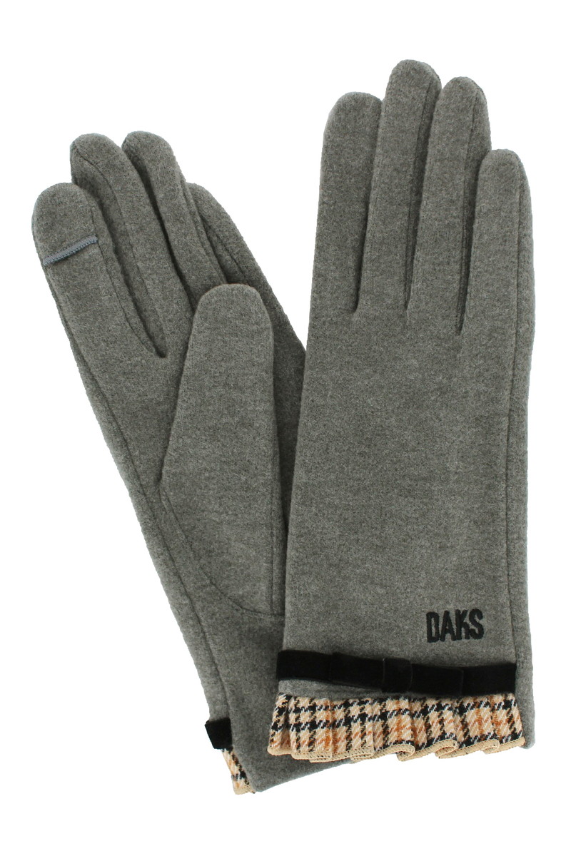 【WOMEN】チェックフリル ジャージ手袋 詳細画像 グレー