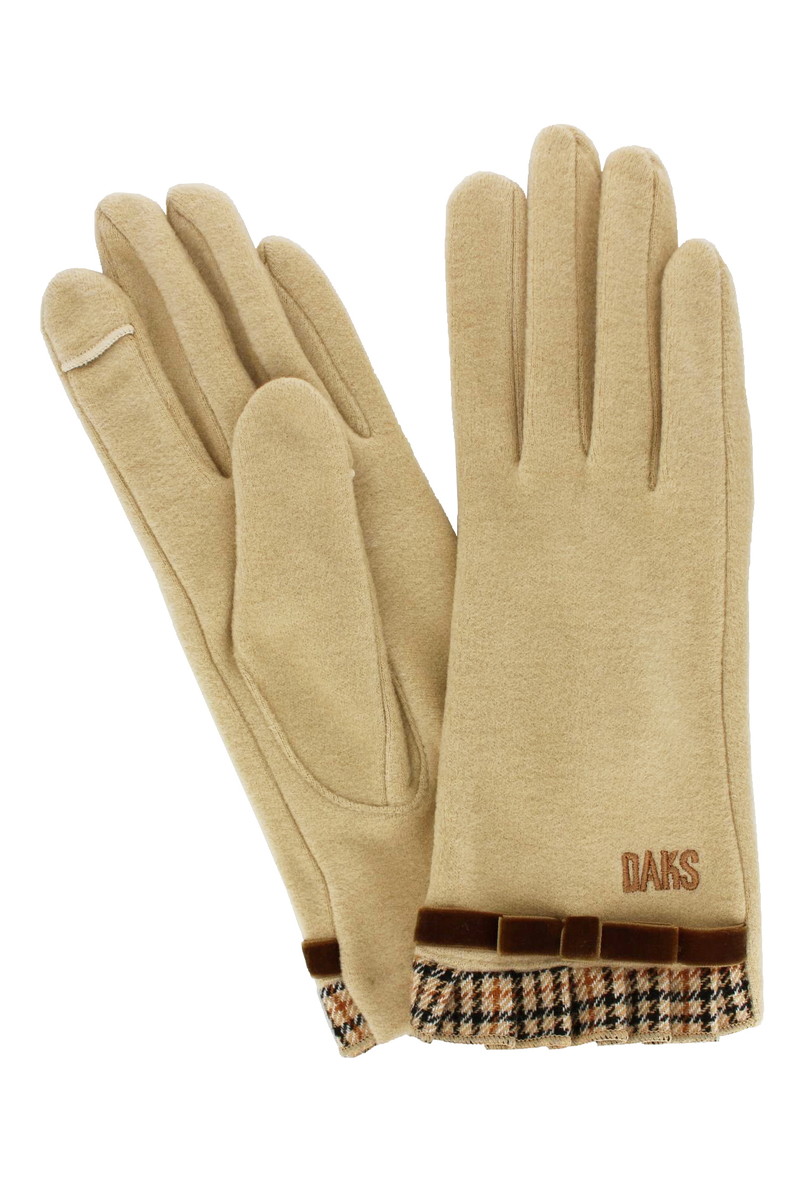 【WOMEN】チェックフリル ジャージ手袋 詳細画像 ベージュ