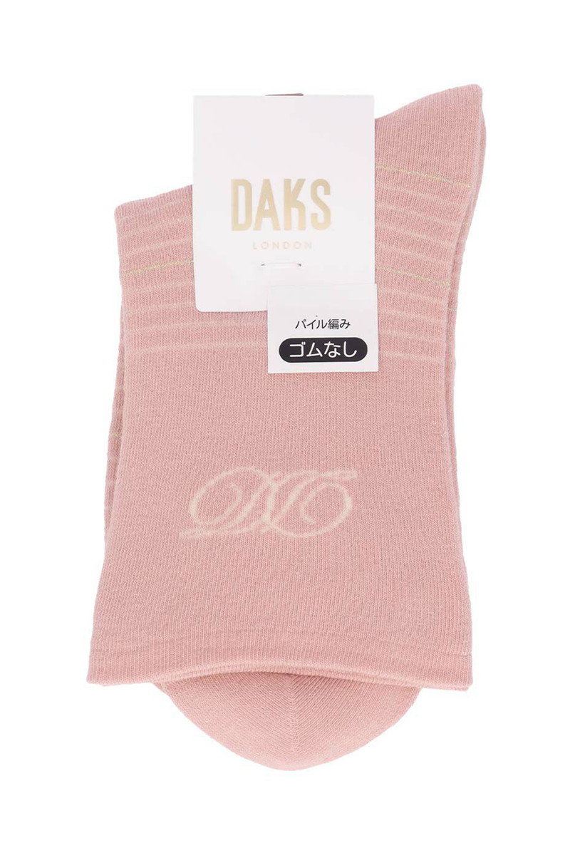 JS 履き口ゆったり 総パイル クルー丈ソックス（薄手／DDボーダー）