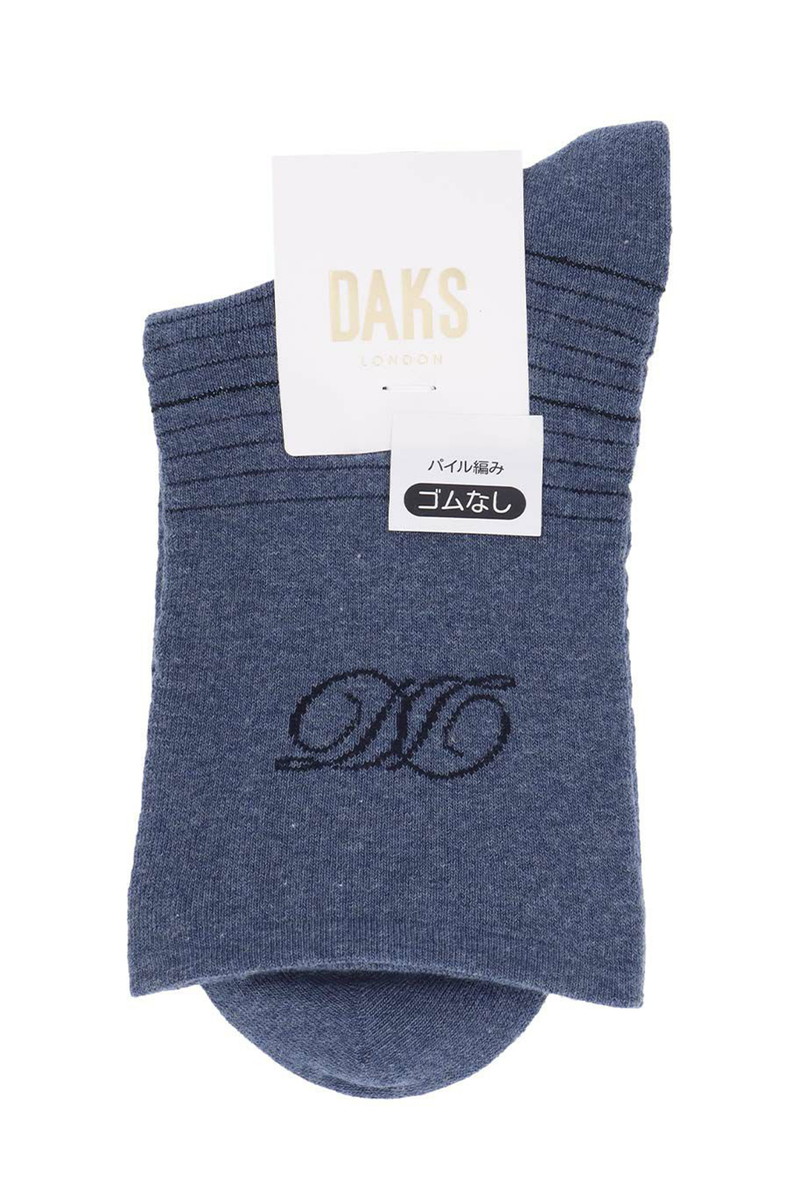 JS 履き口ゆったり 総パイル クルー丈ソックス（薄手／DDボーダー）