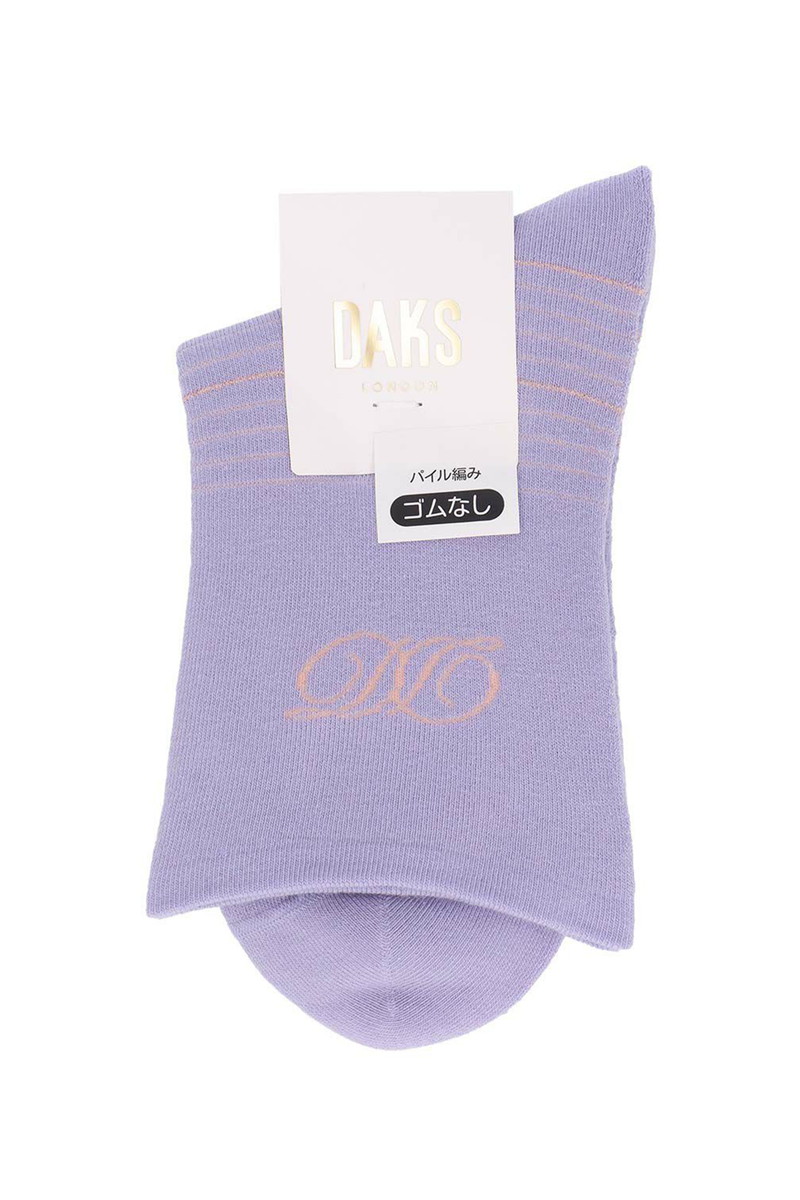 JS 履き口ゆったり 総パイル クルー丈ソックス（薄手／DDボーダー）