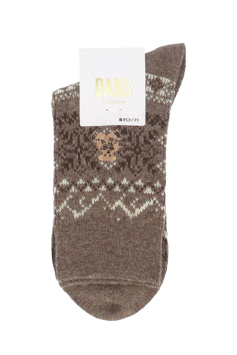 JS カシミヤ混 フェアアイル ベア クルー丈ソックス（あたたか仕様）