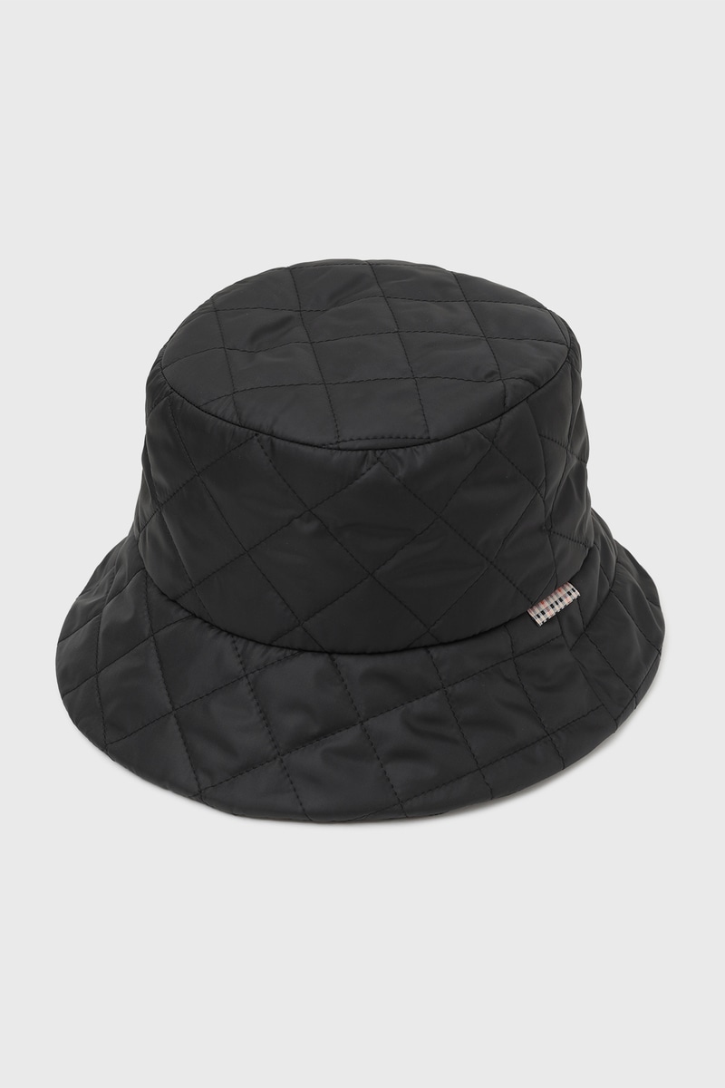 キルティング バケットハット（ハウスチェック裏地） 詳細画像 ブラック