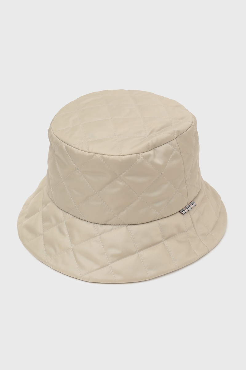 キルティング バケットハット（ハウスチェック裏地） 詳細画像 ベージュ