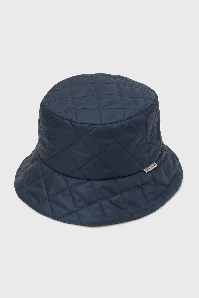 キルティング バケットハット（ハウスチェック裏地） 詳細画像 ネイビー