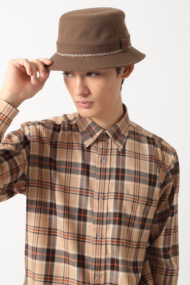 DAKS 洗えるUV対策ミニチェック サハリハット 詳細画像 ブラウン