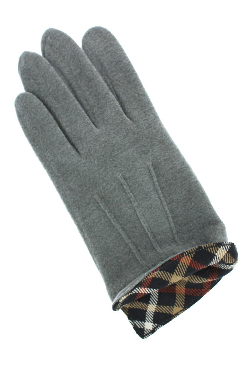 【MEN】シンプル スマホ対応ジャージ手袋 詳細画像 グレー