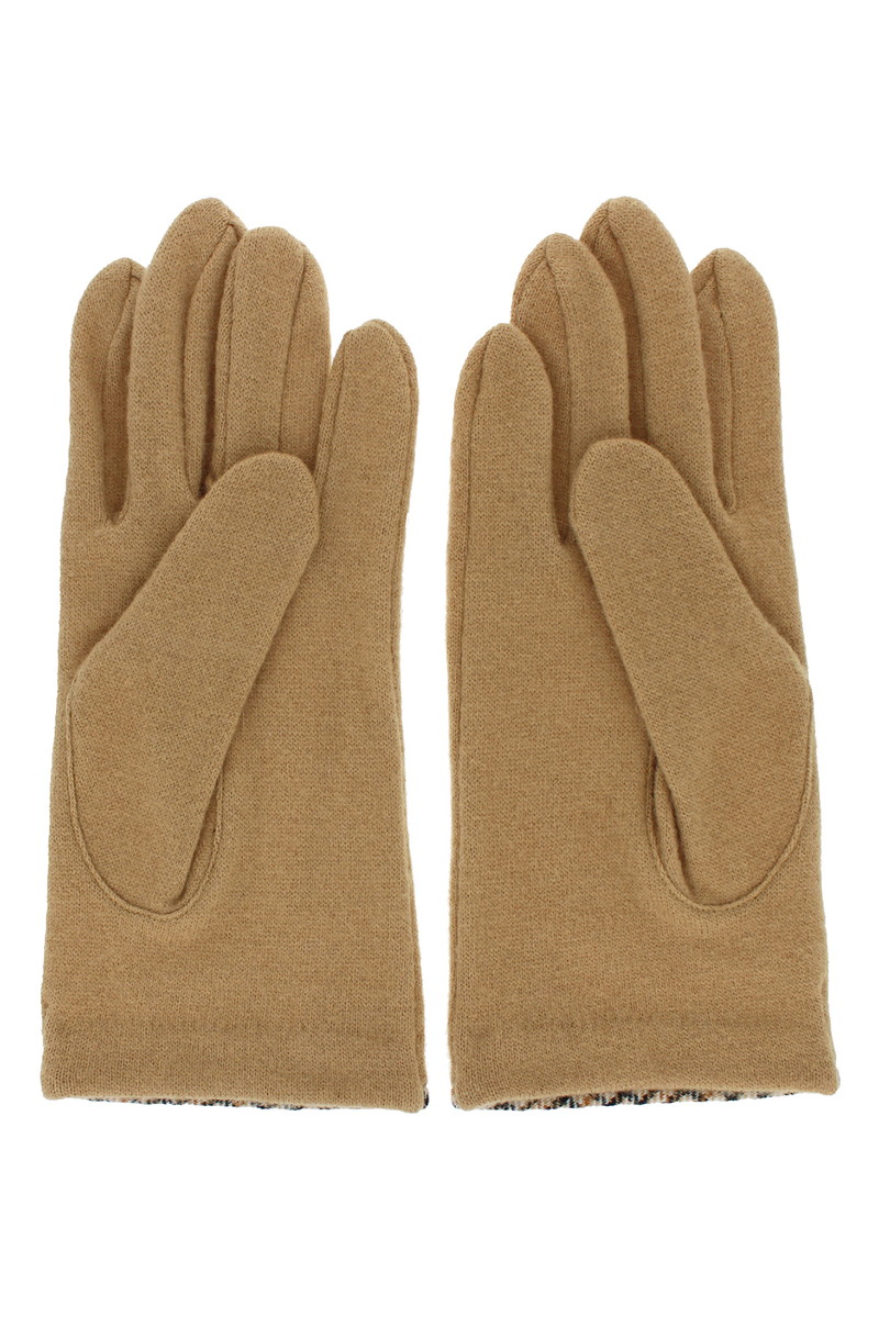 【MEN】シンプル カシミヤ混ジャージ手袋 詳細画像 キャメル
